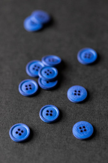 Cotton Button - Cobalt 15mm