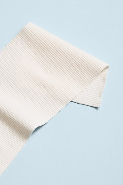 Organic 2x1 Rib Fabric - Creamy White - 20cm end of roll