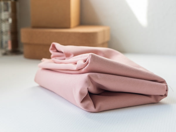Washed Cotton Twill Fabric - Rose