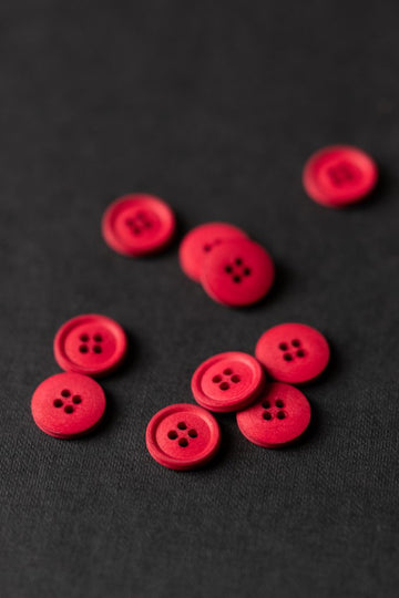 Cotton Button - Demon Scarlet 15mm