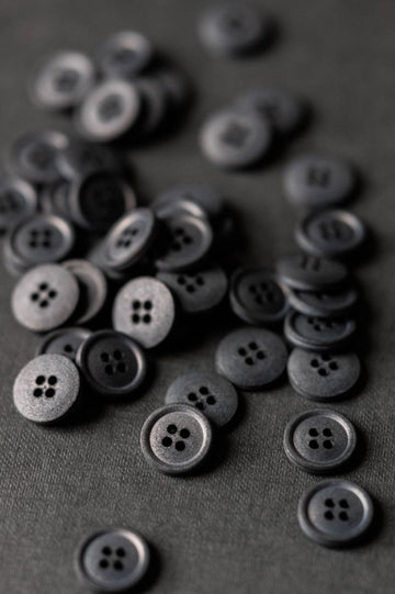 Cotton Button - Scuttle Black 15mm