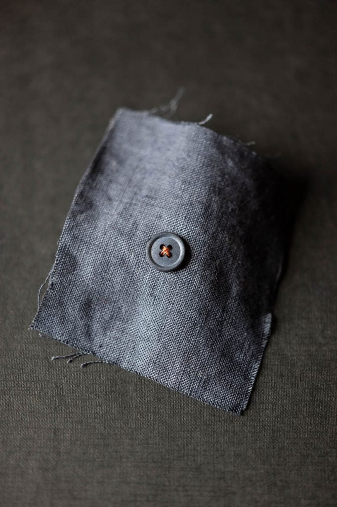 Cotton Button - Silt Grey 15mm